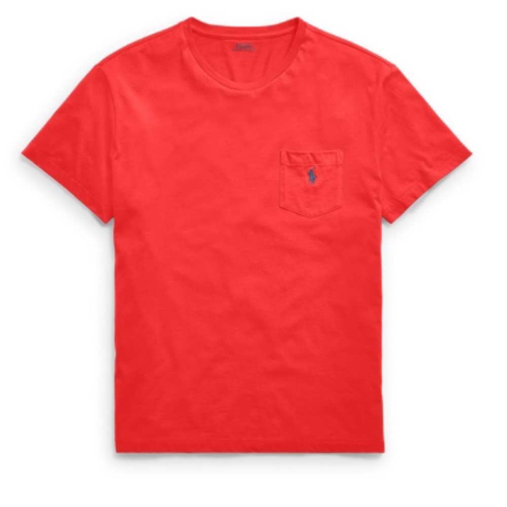 Ralph Lauren Men's Salmon Pink Jersey Pocket T-Shirt
